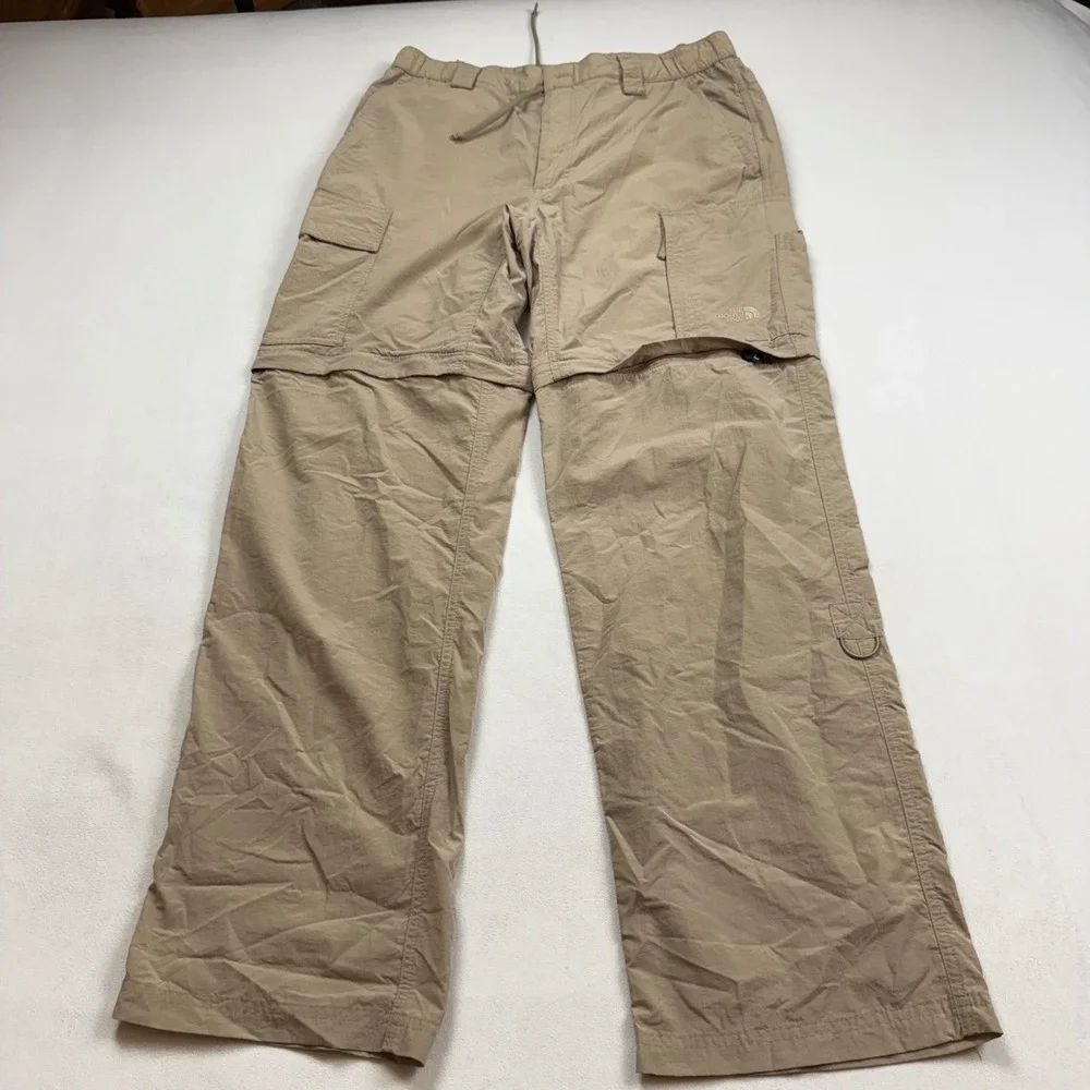 The North Face Mens Convertible Cargo Hiking Pants Tan Khaki Nylon Size M M/M